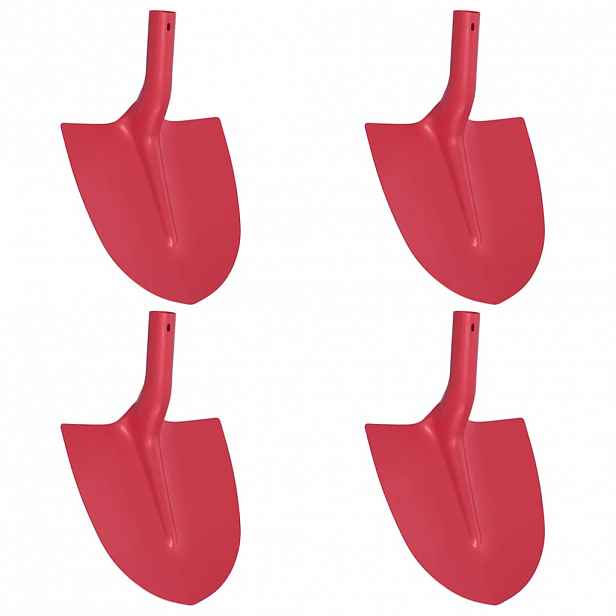 vidaXL Hlava lopaty 4 ks Červená 39,5 x 27,5 cm Práškově lakovaná ocel