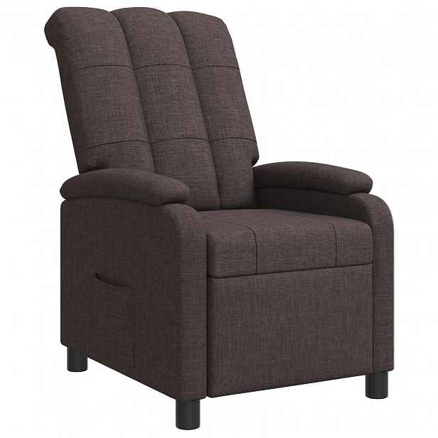 vidaXL Křeslo s funkcí ležení Tmavě hnědá Textil