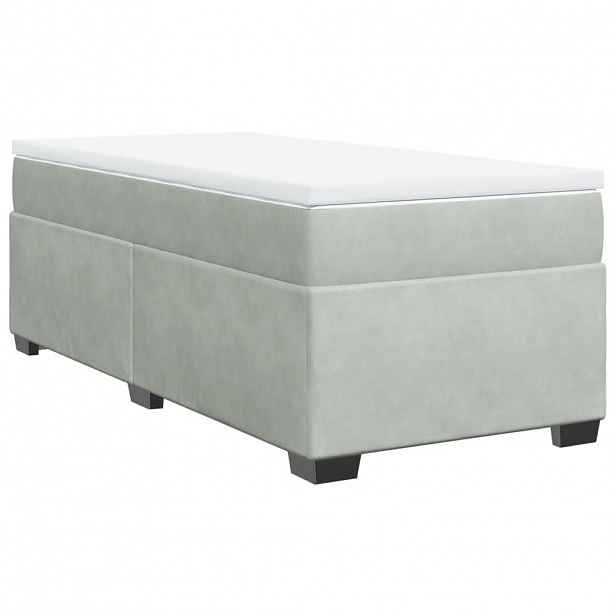 vidaXL Box spring postel s matrací světle šedá 100x200 cm samet