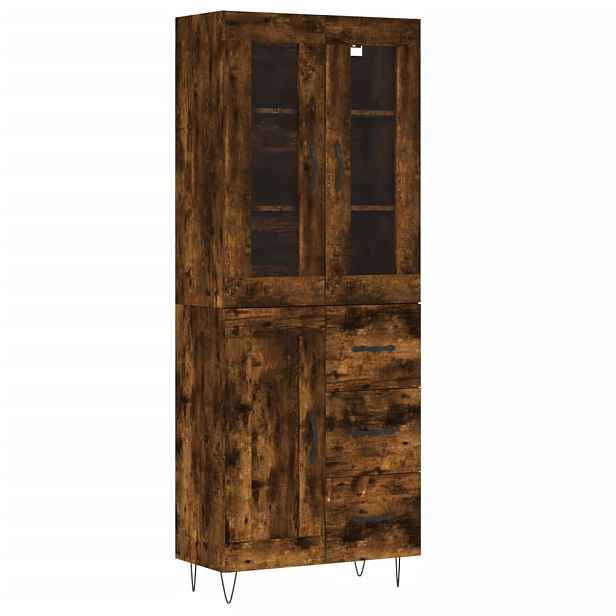 vidaXL Skříň highboard kouřový dub 69,5 x 34 x 180 cm kompozitní dřevo