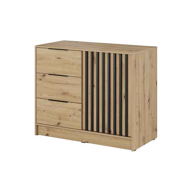 Piaski Komoda Nelly 2D 105 cm dub artisan/černá