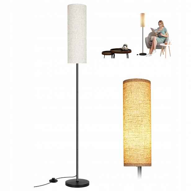 Stojací Podlahová Lampa 175 CM E27 Stínidlo Obývací Pokoj Ložnice Pokoj Hala