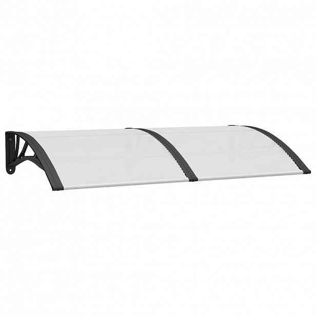 vidaXL Vchodová stříška černá a průhledná 150 x 75 cm polykarbonát