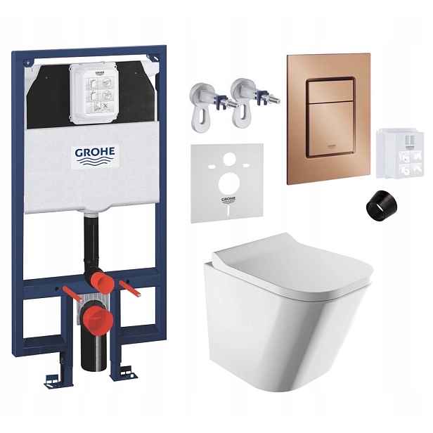 7v1 Podomítkový Wc set s podstavcem Grohe Slim Wc mísa Rim Omnires tlačítko