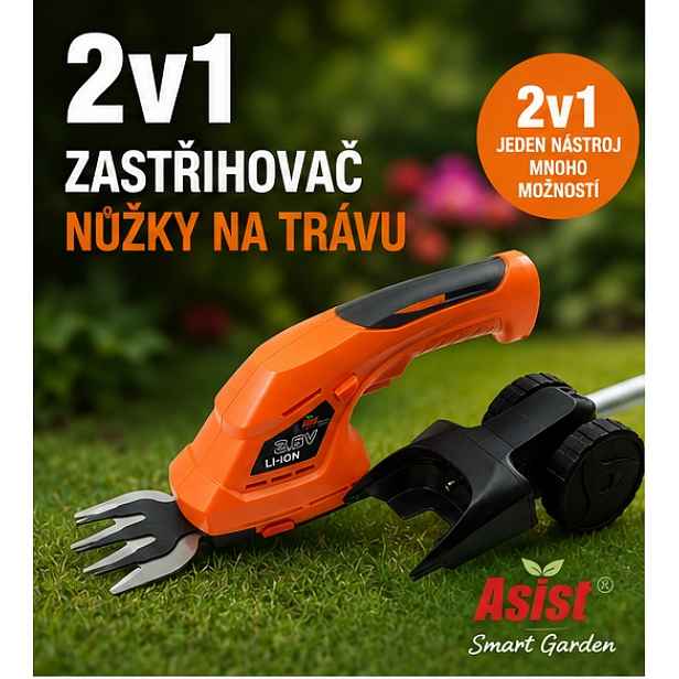 AE3N36T Aku nůžky s tyčí 3v1 3,6 V, 1,5 Ah