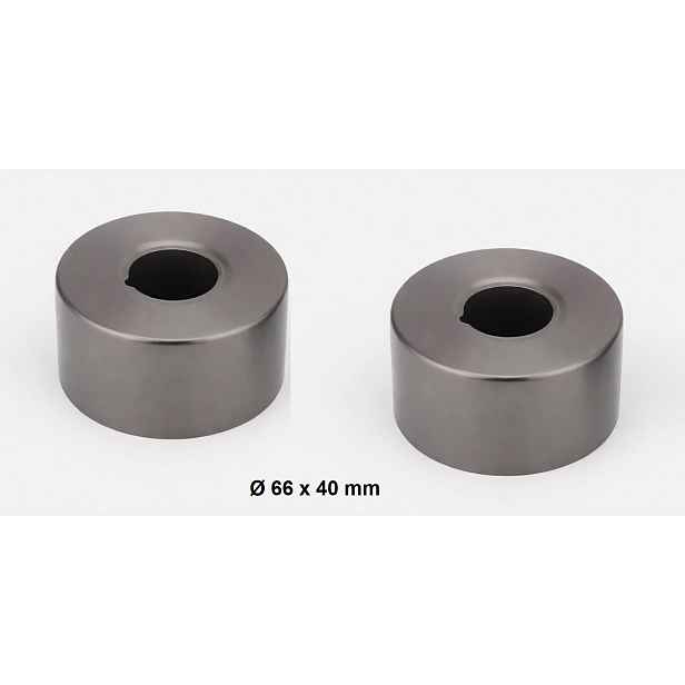 Eco produkty Krycí růžice k baterii, válcová, průměr 66mm x 40mm - závit 3/4" (růžice 3/4" k baterii o 6,6 cm), Gun metal (metal grey) - 2 kusy