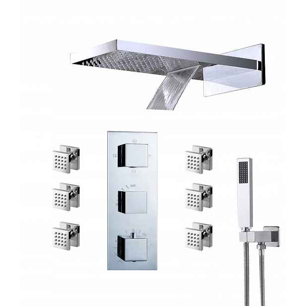 Podomítkový Hydromasážní Set Termostat Vodopád