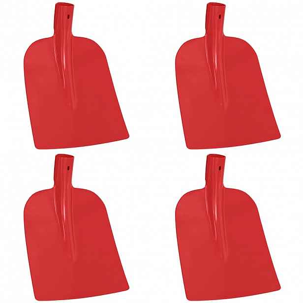 vidaXL Hlava lopaty 4 ks Červená 32 x 24,5 cm Práškově lakovaná ocel