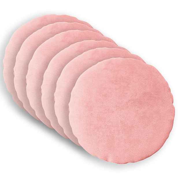 vidaXL Povlak na polštář 6 pcs HEERLEN Růžová Ø 60 cm Flanel