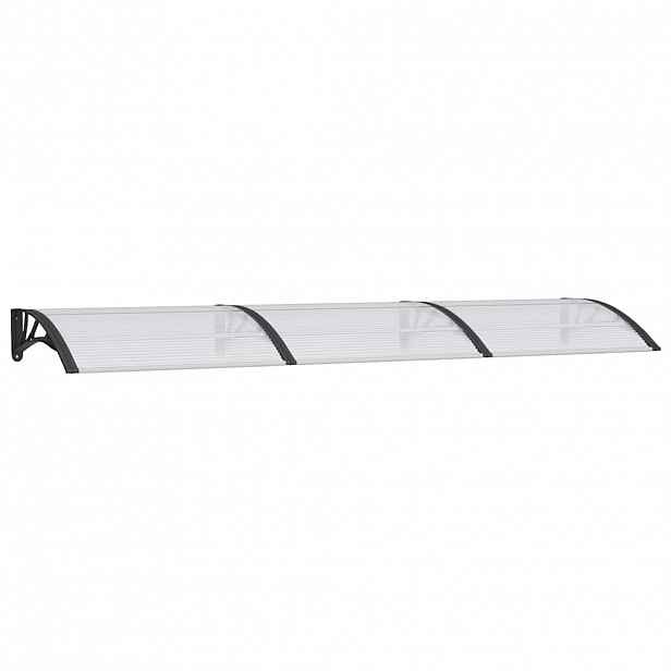 vidaXL Vchodová stříška černá a průhledná 300 x 75 cm polykarbonát