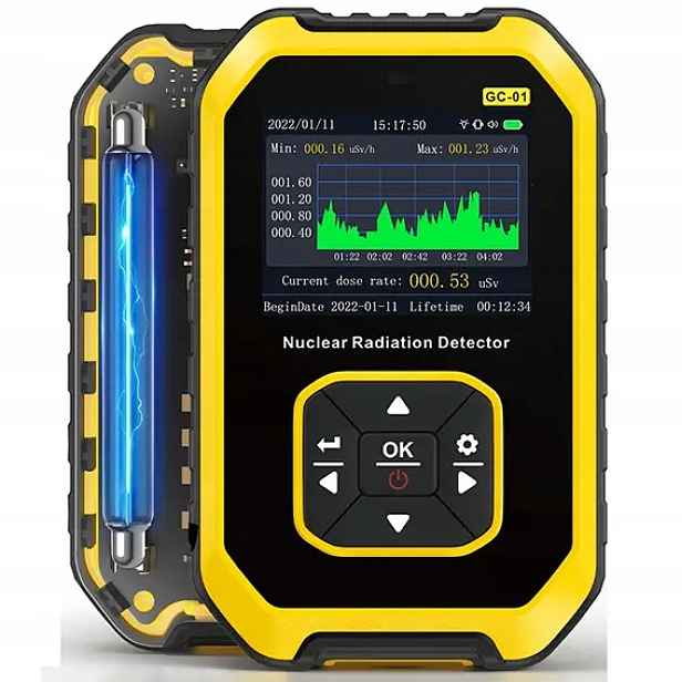 Geigerův počítadlo, tester záření, dozimetr GC01LCD a Aku