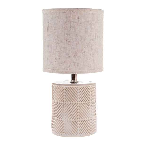 Béžová keramická stolní lampa s textilním stínidlem (výška 27 cm) Anita – Dakls