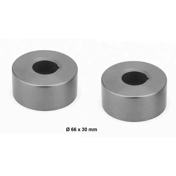 Eco produkty Krycí růžice k baterii, válcová, průměr 66mm x 30mm - závit 3/4" (růžice 3/4" k baterii o 6,6 cm),  Gun metal (metal grey) - 2 kusy