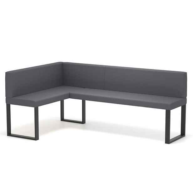 Idohome ROHOVÁ LAVICE SANA U levá ekokůže hladká, 128/168 cm, šedá