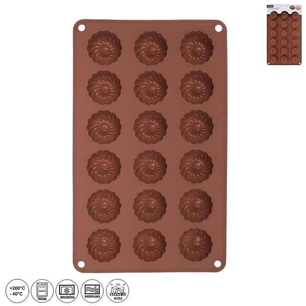 O Forma silikon mini věnečky 18 hnědá