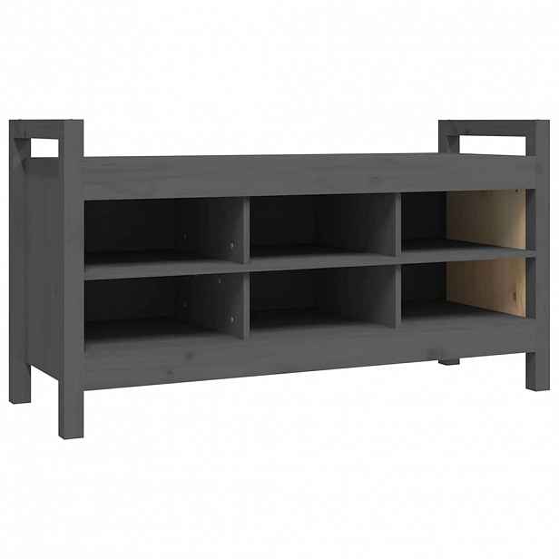 vidaXL Lavice do předsíně šedá 110x40x60 cm masivní borovice