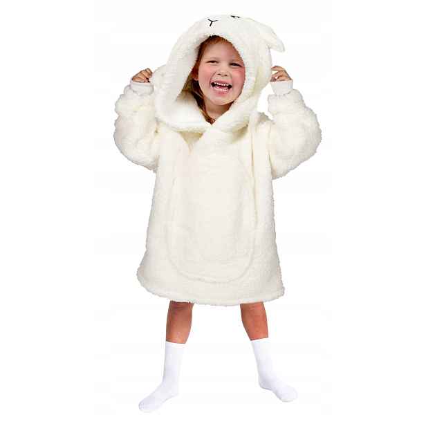 Cozy Noxxiez Ovečka televizní mikinová deka s kapucí pro děti 7 12 let
