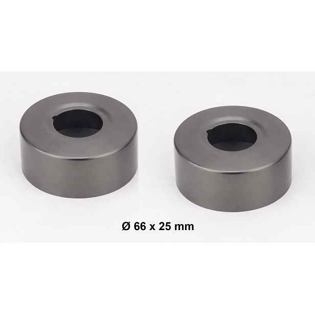 Eco produkty Krycí růžice k baterii, válcová, průměr 66mm x 25mm - závit 3/4" (růžice 3/4" k baterii o 6,6 cm),  Gun metal (metal grey) - 2 kusy