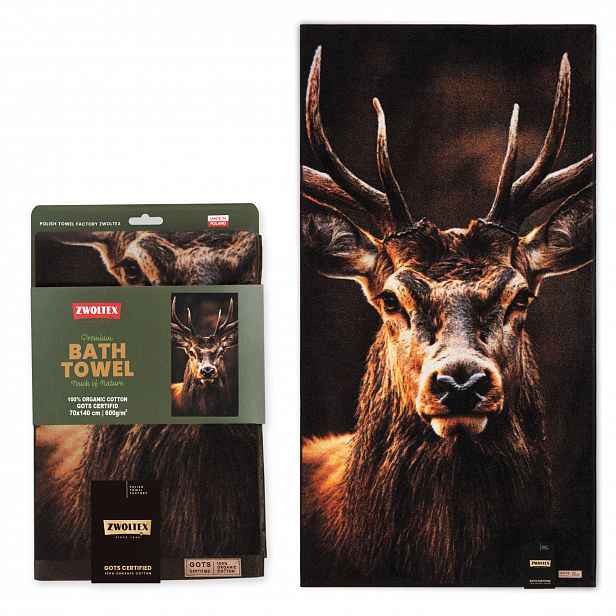 Lovecký bavlněný ručník Zwoltex rozměr: 70x140 cm 600 g vzor Jelen