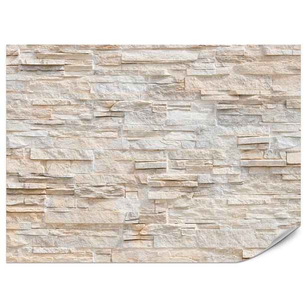 Muralo FOTOTAPETA do Obývacího Pokoje Béžové Cihly Rustikální Zeď 450x315