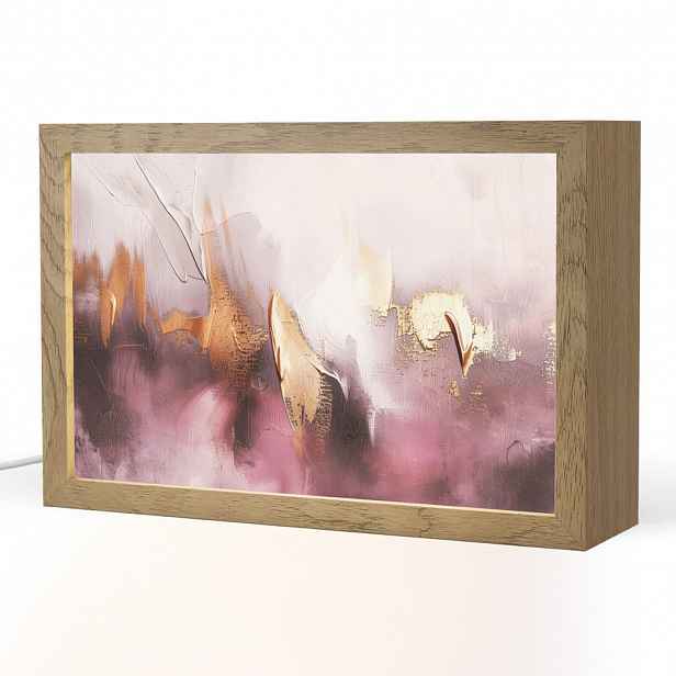 OnlyWow STOLNÍ LAMPA Fialová - abstraktní - barva - zlatá 30x20 cm