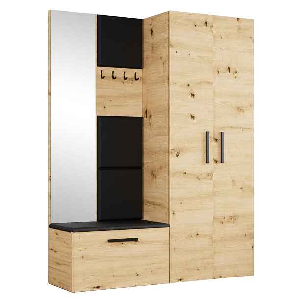 MASSENO MODERNÍ PŘEDSÍŇOVÁ SESTAVA MODULO, 160,6/204/40 cm, dub Artisan