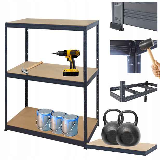 Garážový skladový regál kovový Premium Helios 106x110x50 cm 3Px275 kg