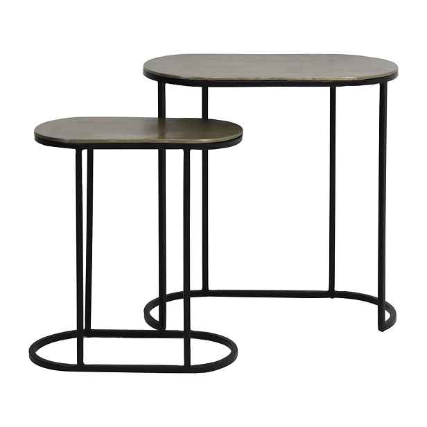 Kovové odkládací stolky v sadě 2 ks 26x53 cm Bocov – Light & Living