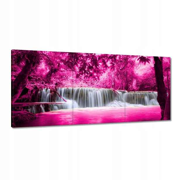 Obrazy 150x70 Růžový vodopád Krajina