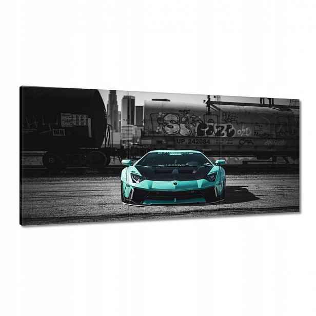 Obrazy 210x100 Tyrkysové Lamborghini