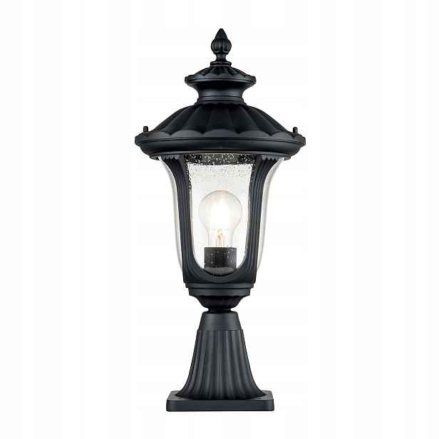 Venkovní stojací lampa zahradní klasická černá skleněná 51 cm Elstead