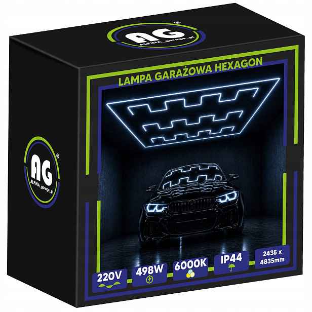 Led lampa Hexagon Stropní panel pro garáž dílnu 598W 6500K 244x484cm