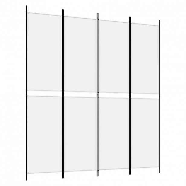 vidaXL 4dílný paraván bílý 200x220 cm textil