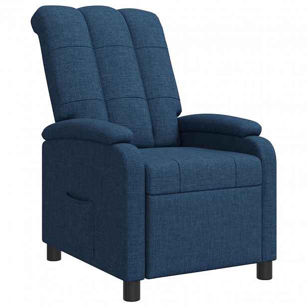 vidaXL Křeslo s funkcí ležení Modrá Textil