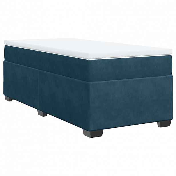 vidaXL Box spring postel s matrací tmavě modrá 100x200 cm samet