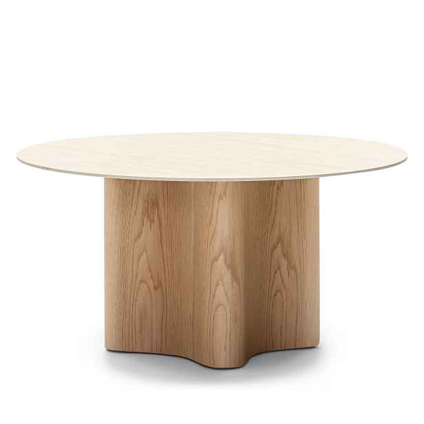 Hector Konferenční stolek Alesund 90 cm travertin/dub přírodní