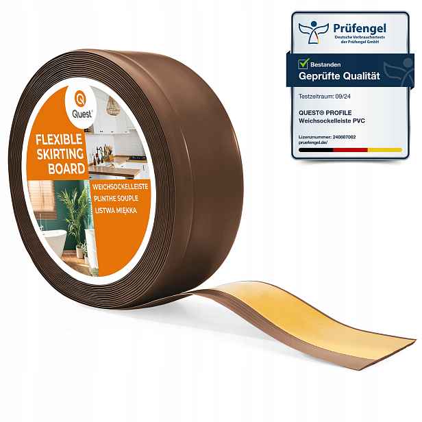 Podlahová lišta Pvc samolepicí soklová 70x20mm hnědá, 15m