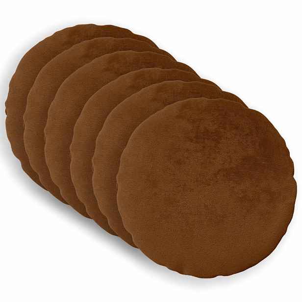 vidaXL Povlak na polštář 6 pcs HEERLEN Světle hnědá Ø 60 cm Flanel