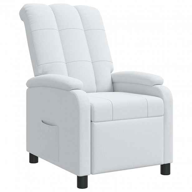 vidaXL Křeslo s funkcí ležení Bílá Textil