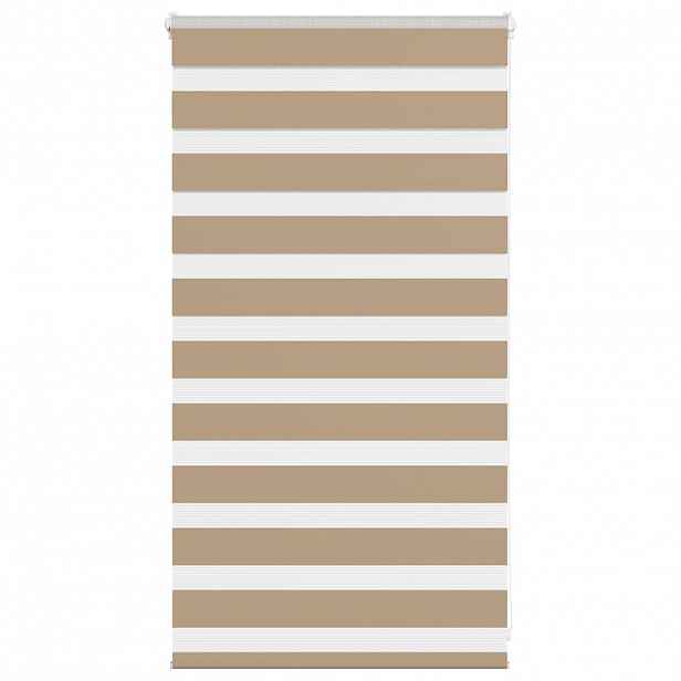 vidaXL Zebra roleta pískově hnědá šířka látky 65,9 cm polyester