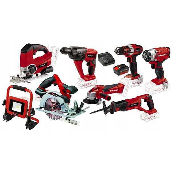 Einhell Sada Elektrického Nářadí 18V Pxc 4,0AH Šroubovák S Aku Kladivem A Další