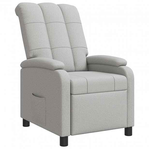vidaXL Křeslo s funkcí ležení Oblačno šedá Textil