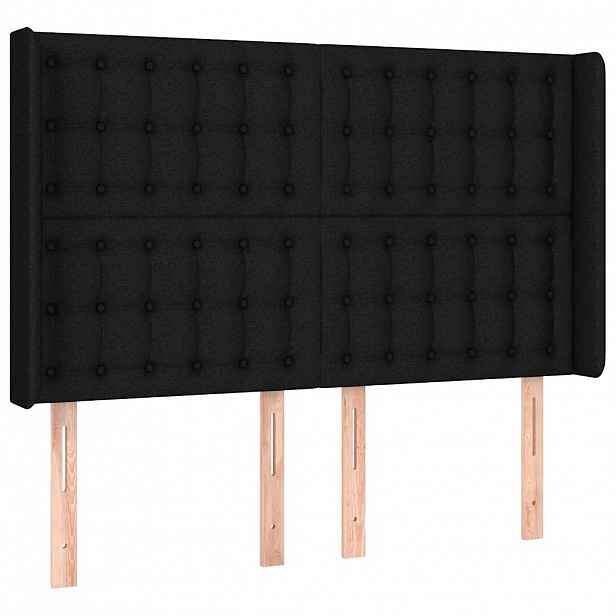 vidaXL Čelo postele typu ušák černé 147x16x118/128 cm textil