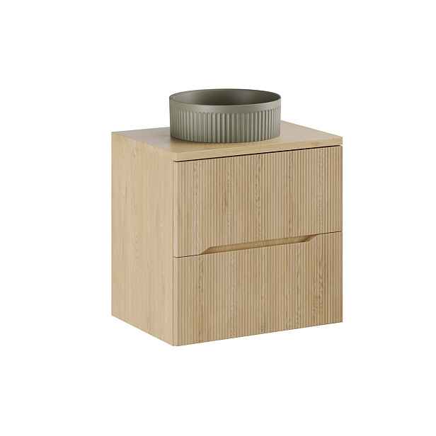 Comad Závěsná skříňka Nordic Beyond s deskou a umyvadlem 60 cm dub cremona