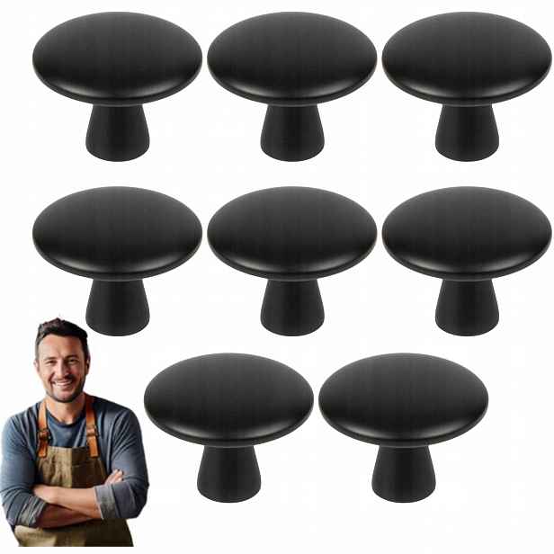Nábytková Úchytka Knoflík Malti Černý Mat 8ks
