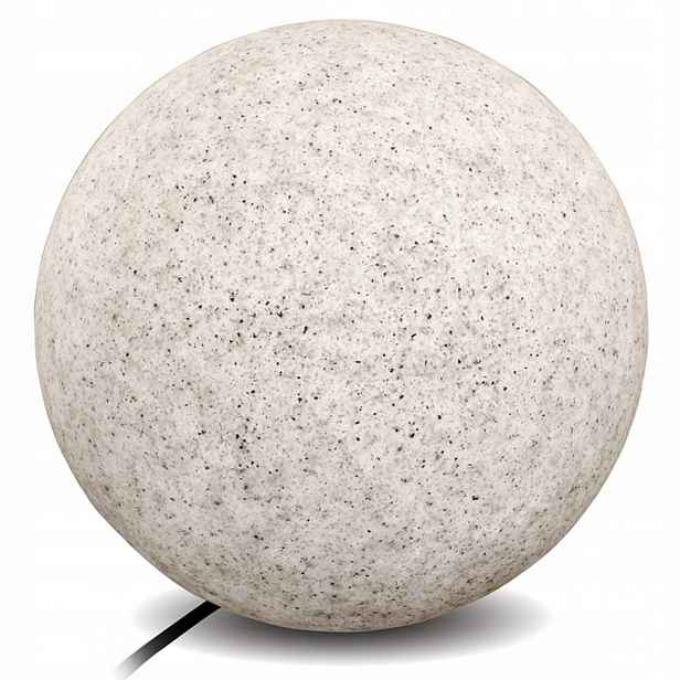 Venkovní zahradní lampa Kamenná pozemní koule Kámen E27 IP65 25 cm Šedá
