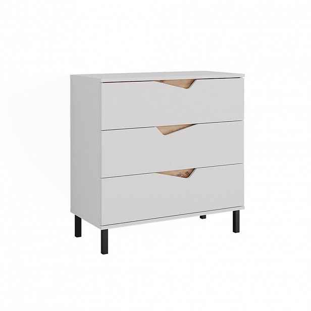 Vicco KREDENC Marelle Bílá/Artisan 80 x 81.2 cm se 3 zásuvkami