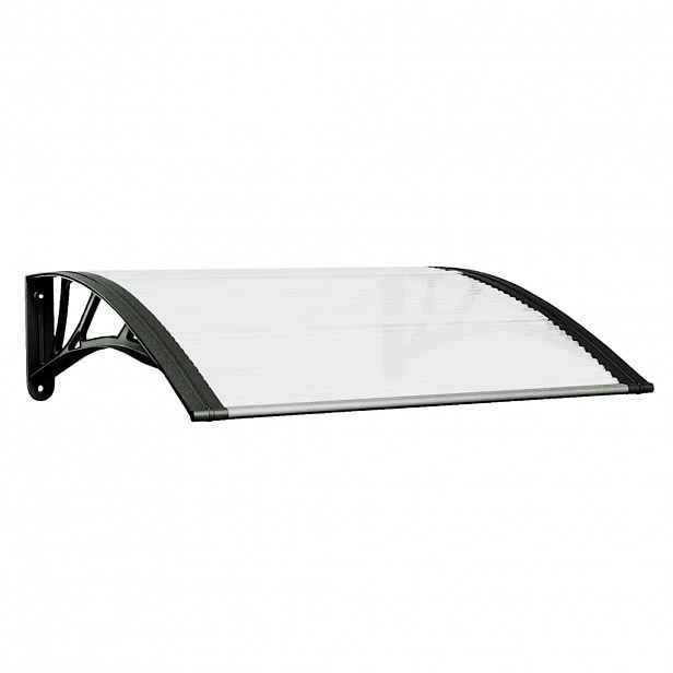 vidaXL Vchodová stříška černá a průhledná 80 x 75 cm polykarbonát