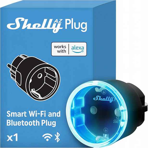 Zástrčka Shelly Az – inteligentní Wi-Fi zástrčka, měření výkonu, 12 A, 2500 W