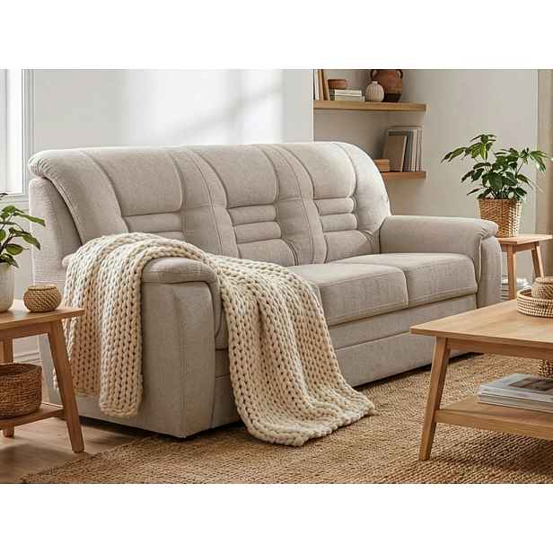 Trojsedák Merlin, béžová látka, s rozkladem